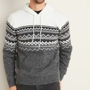 NWT Fair Isle Pullover Sweater Hoodie Mens Medium